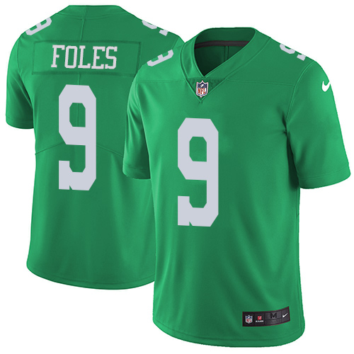 Nike Eagles #9 Nick Foles Green Men's Stitched NFL Limited Rush Jersey - Click Image to Close